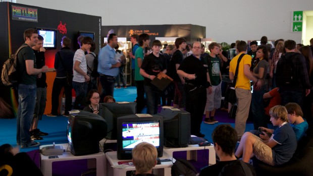 Das Haus der Computerspiele stellte eine umfangreiche Retrosammlung aus. (Bild: Michael Wieczorek)